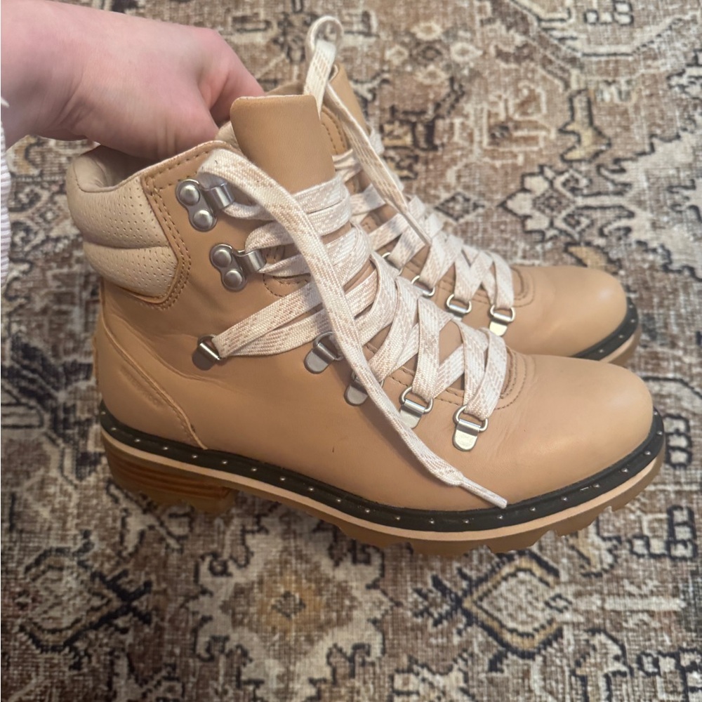 Sorel Tan Lace Up Boots for Women
